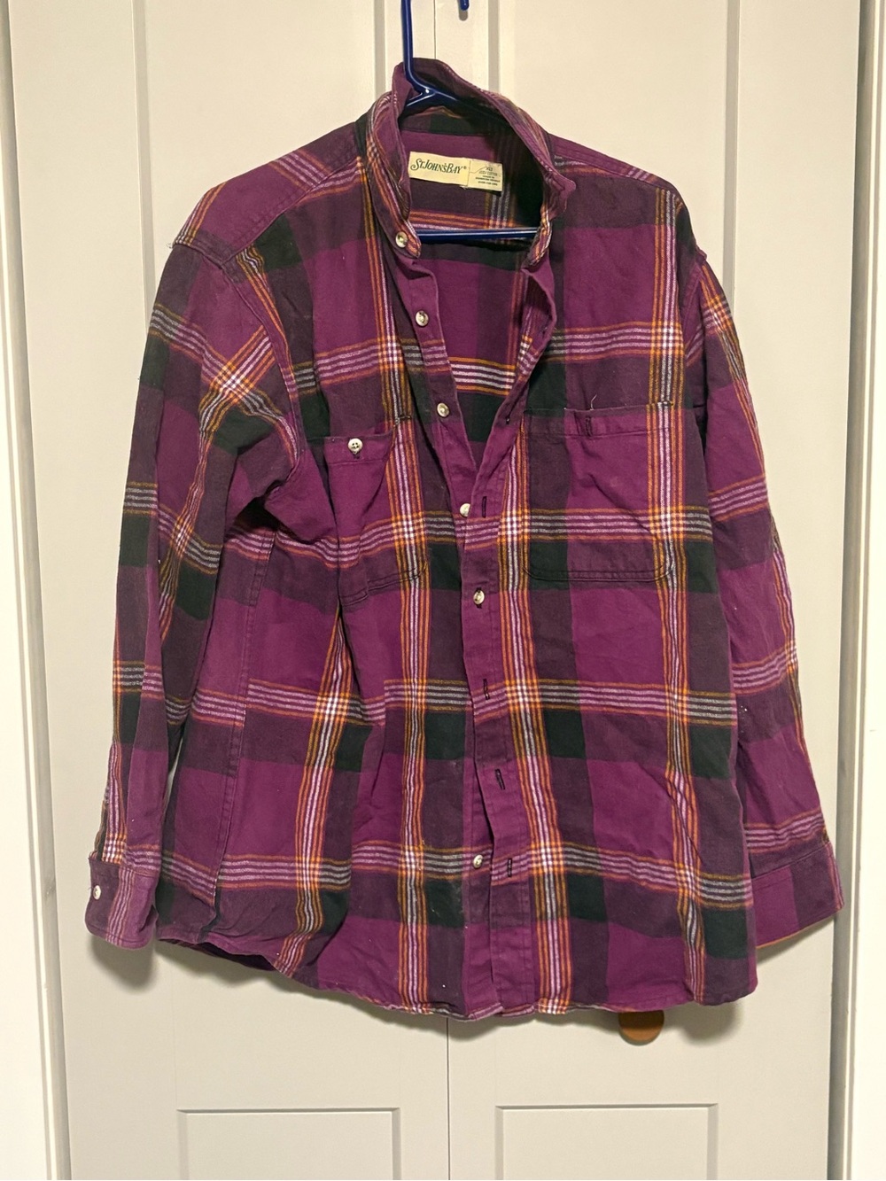 Saint John’s Bay Purple Plaid Button-Up Shirt